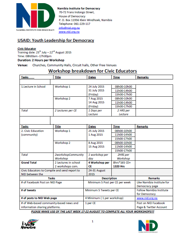 CE Workshop Program 1
